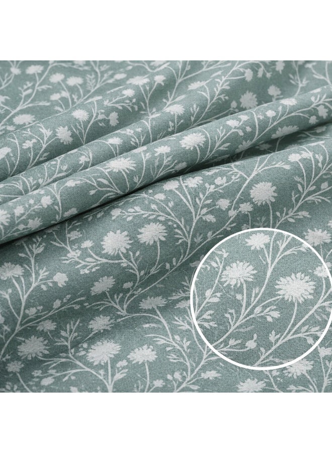 ماركه  طقم مفرش سرير نفر ونص 4 قطع وجهين (مشجر / سادة) – لحاف منفوخ مايكروفايبر 170×230 سم مع شرشف مطاطي، خامة فاخرة وتصميم أنيق يمنح غرفتك لمسة فخامة وراحة - Image 4